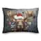Painty Christmas Moose 20" x 14" Indoor / Outdoor Pillow